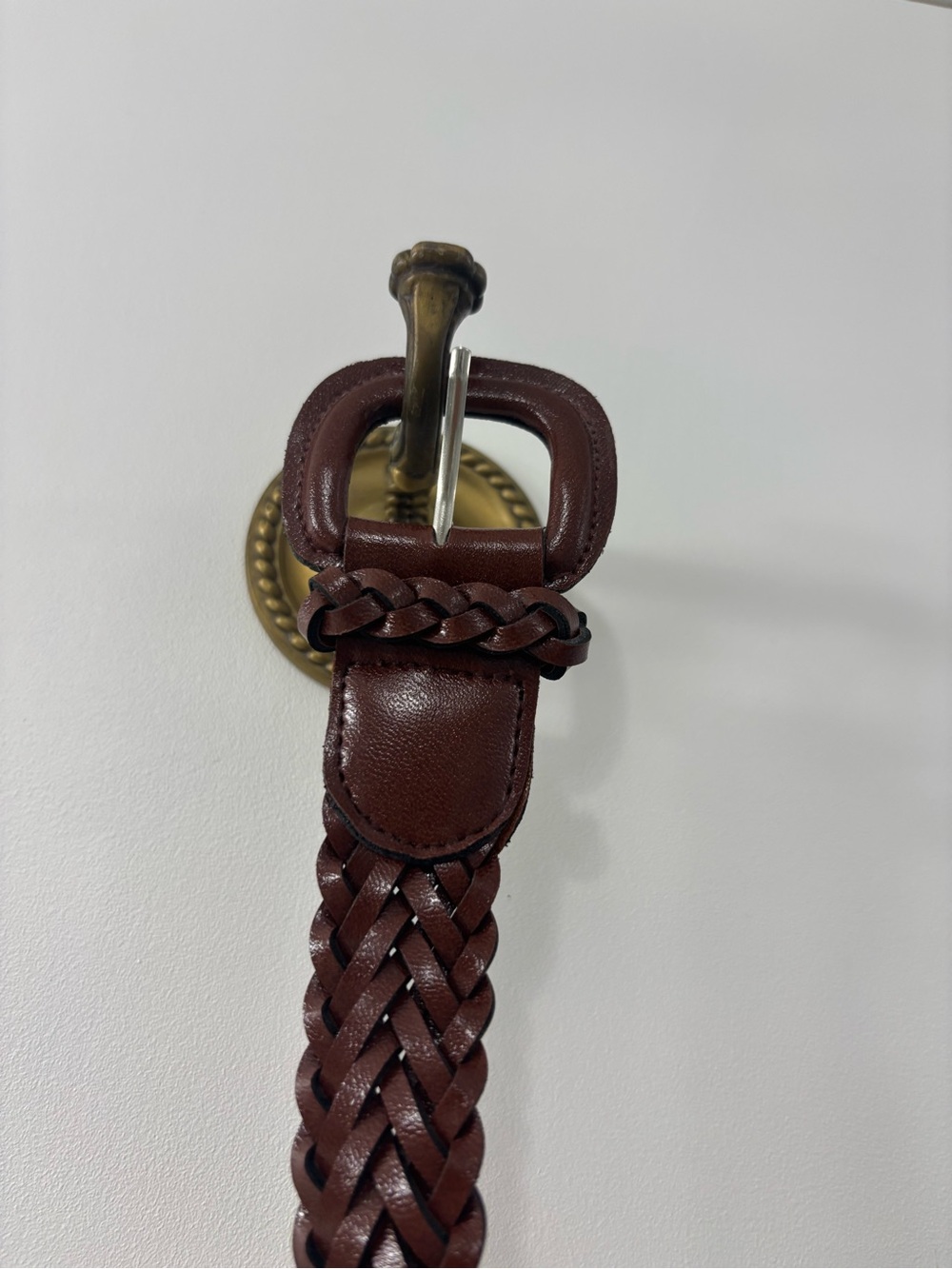 Braided Leather Men’s Belt in Dark Brown